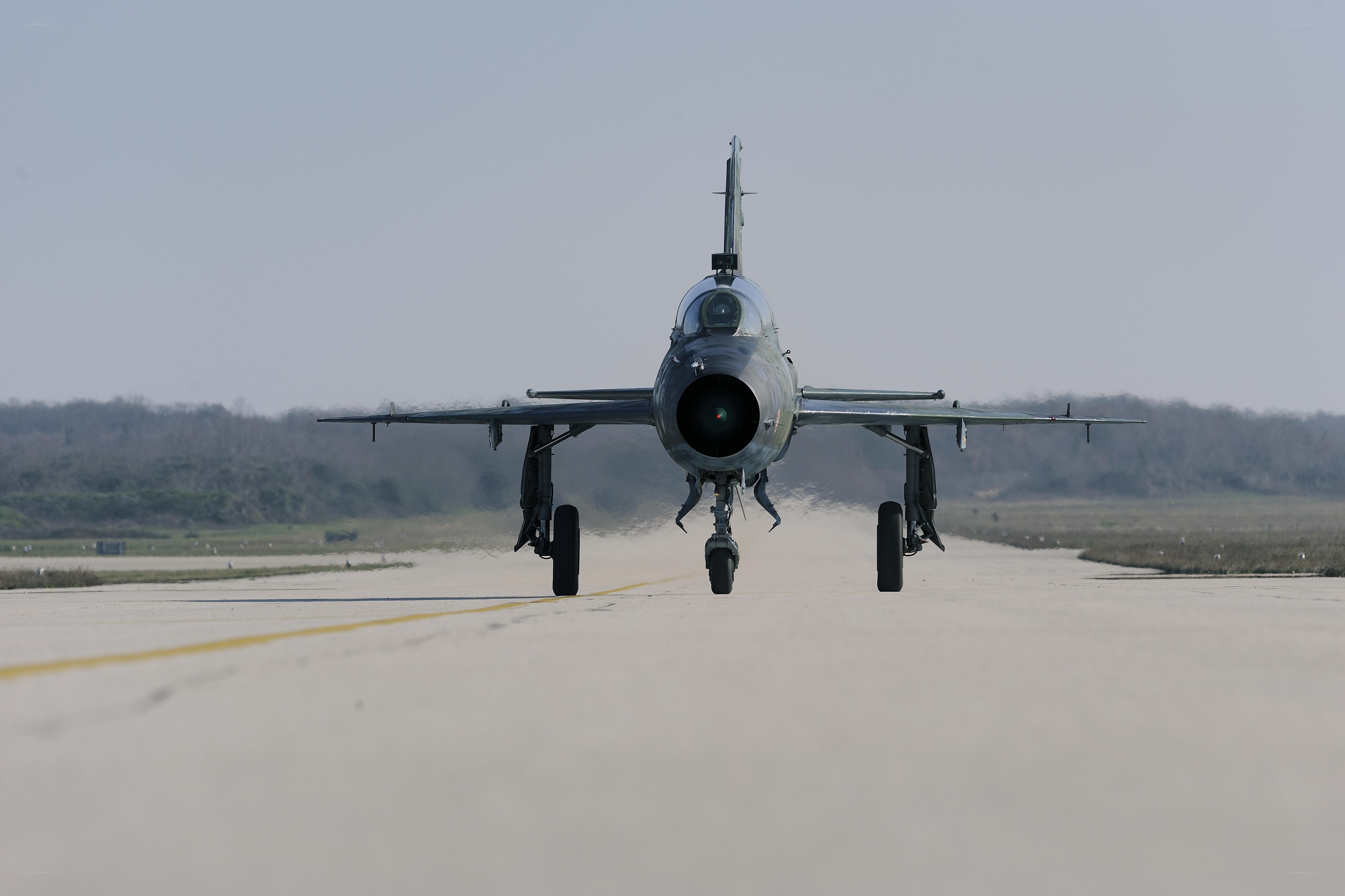 Jet fighter on runway