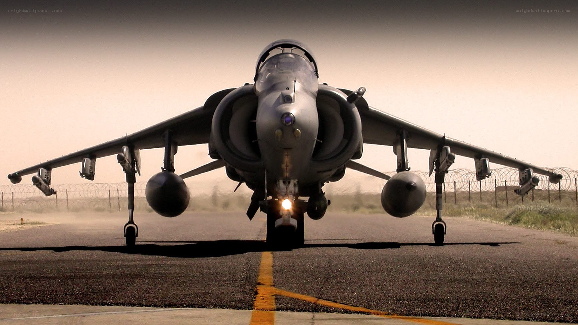 Jet fighter on runway