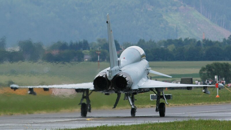 Jet fighter on runway