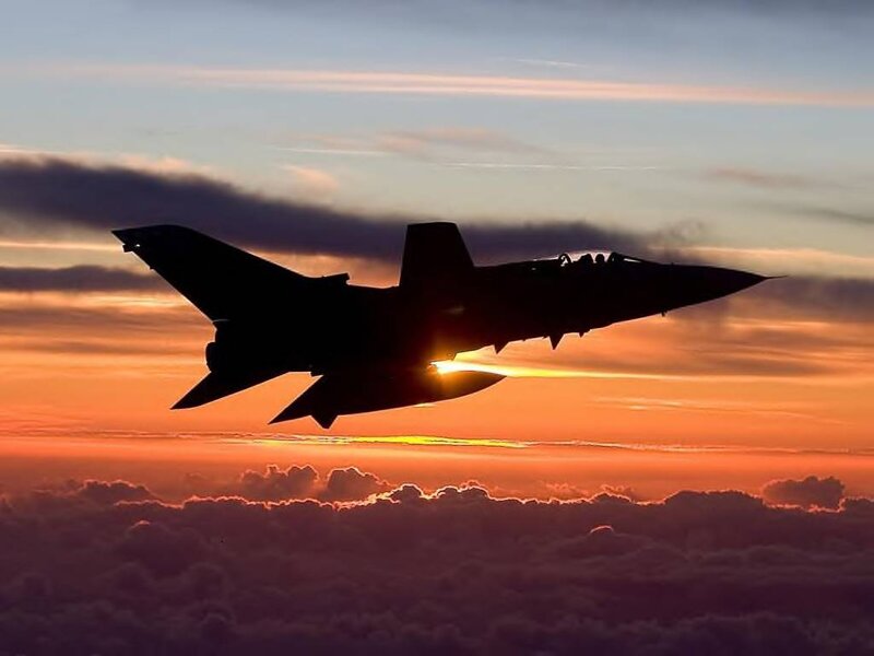 Jet Fighter Silhouette — Orange
