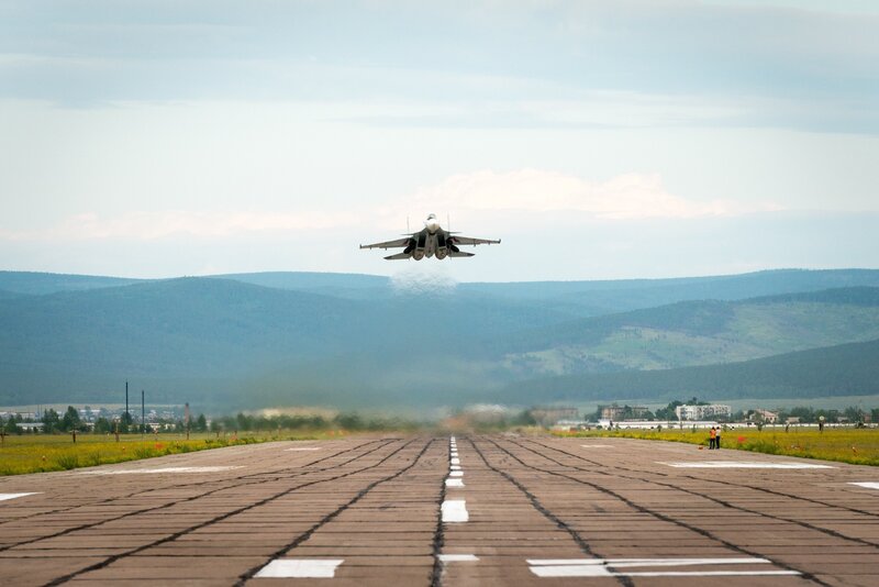 Jet Fighter Taking Off — Gray, Dramatic, Afternoon