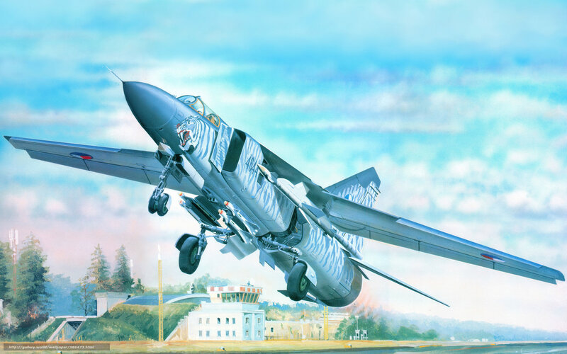 Jet fighter taking off