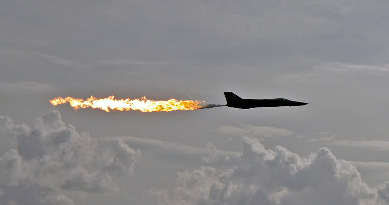 Jet fighter with afterburner