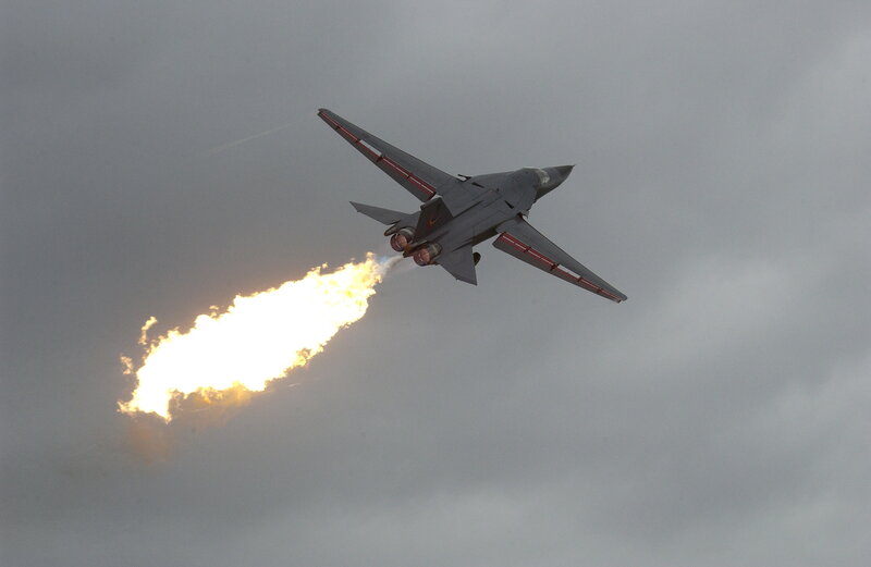 Jet fighter with afterburner