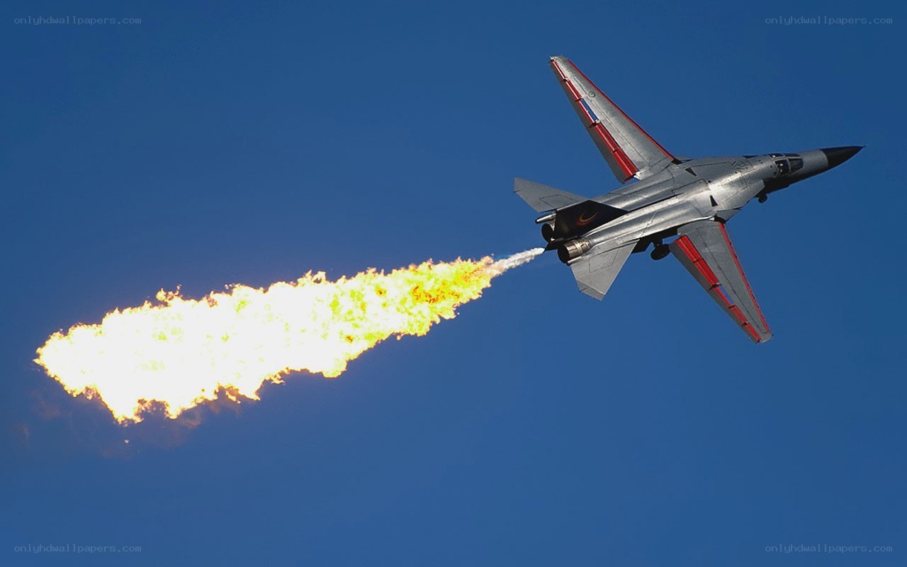 Jet fighter with afterburner