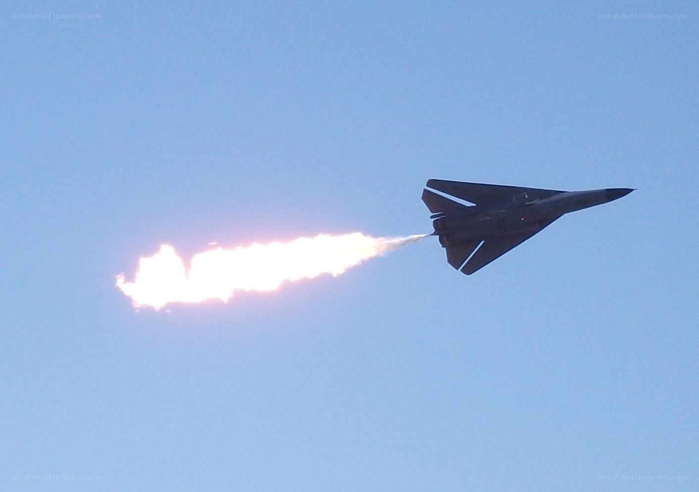 Jet fighter with afterburner