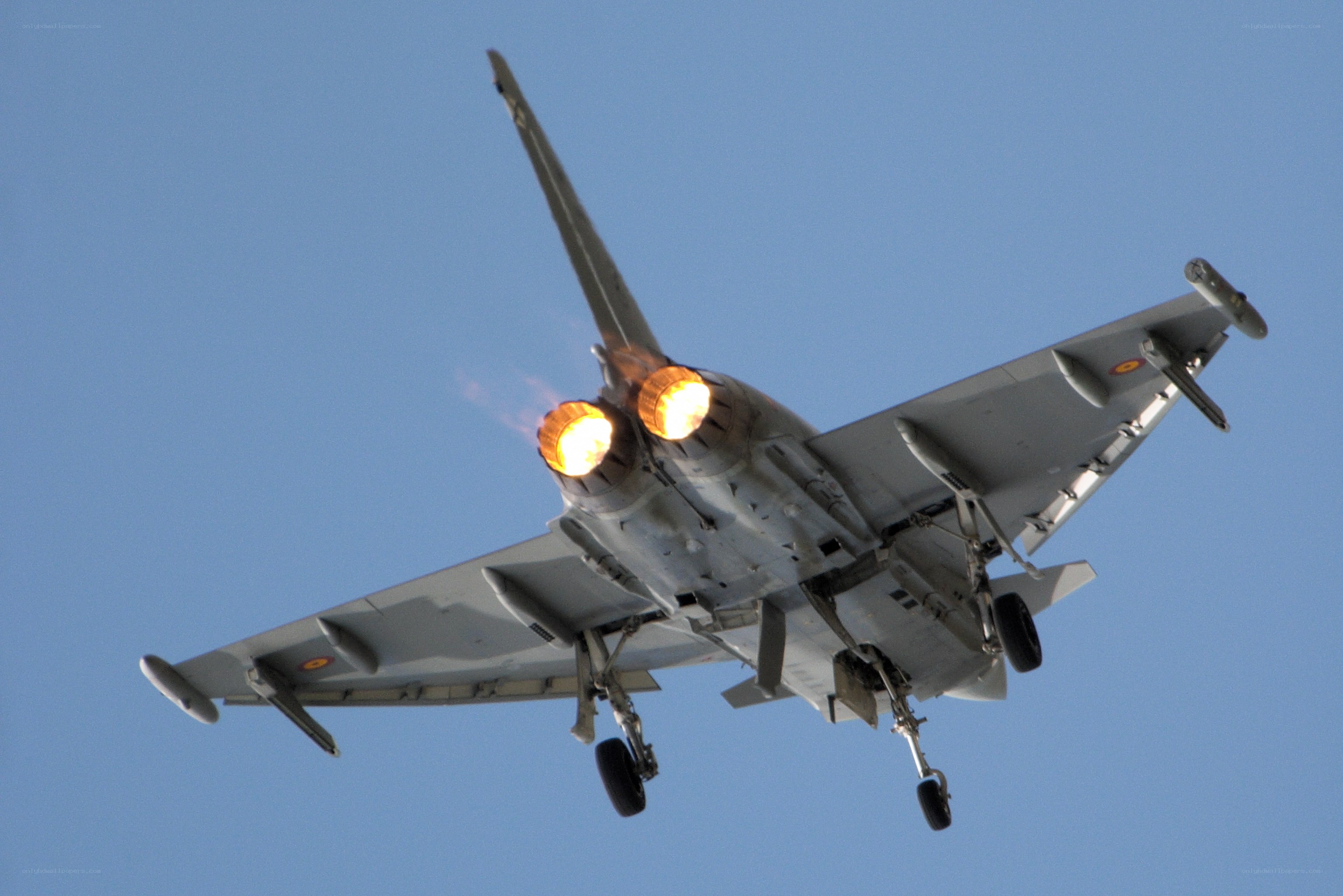 Jet fighter with afterburners