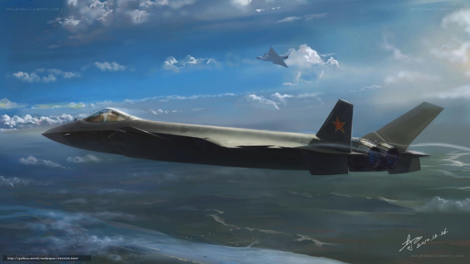 Jet fighters in flight