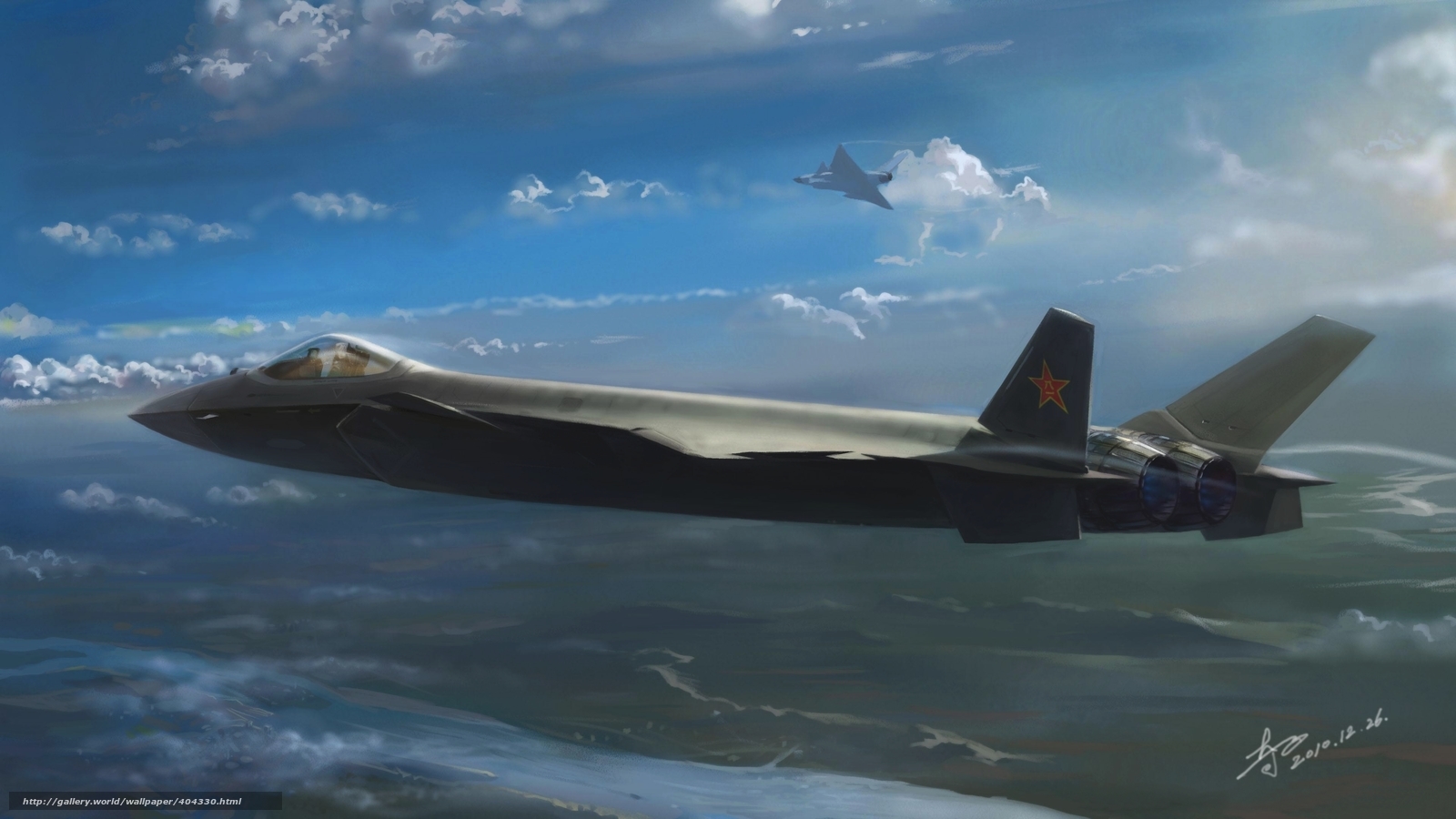 Jet fighters in flight