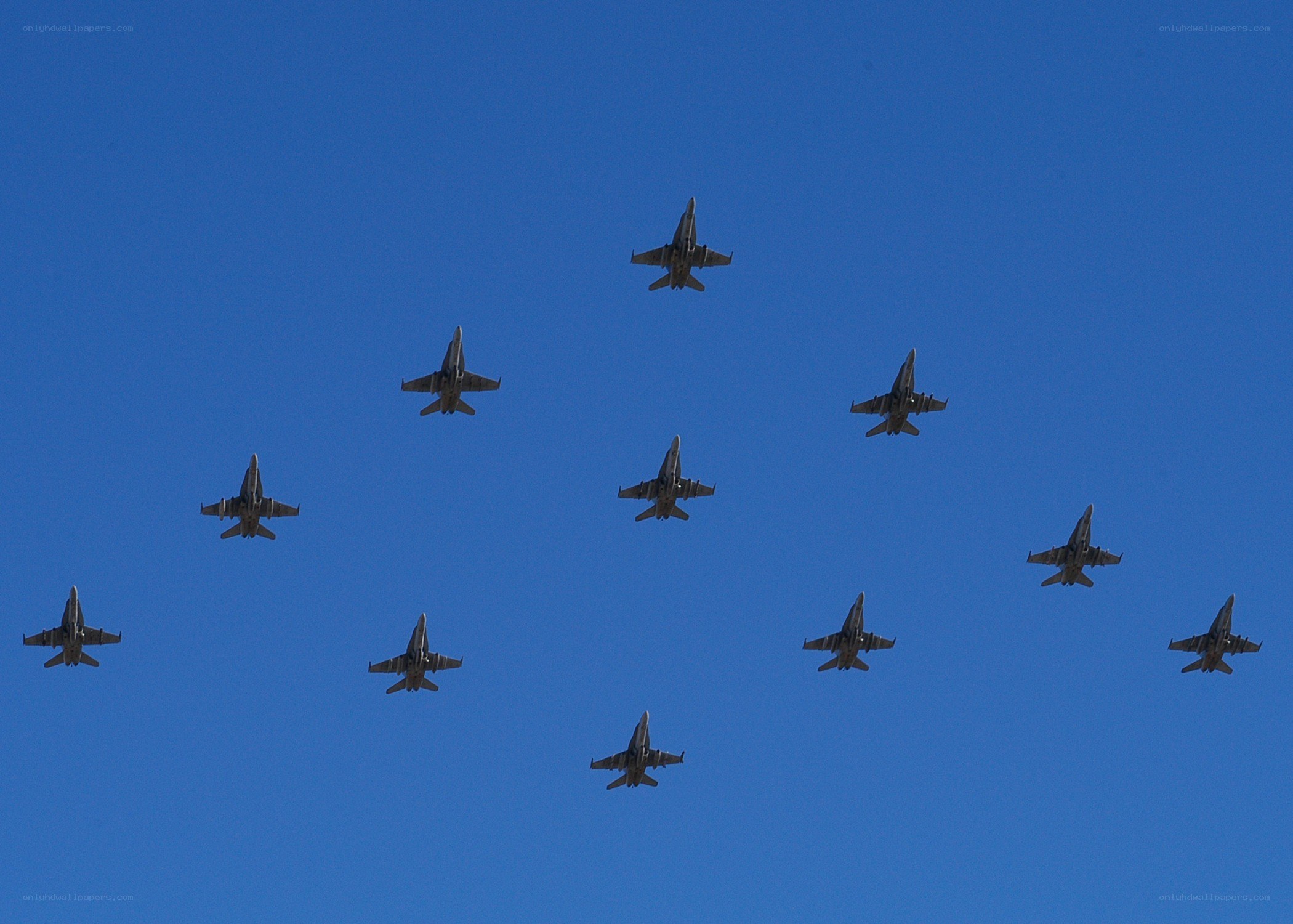 Jet fighters in formation