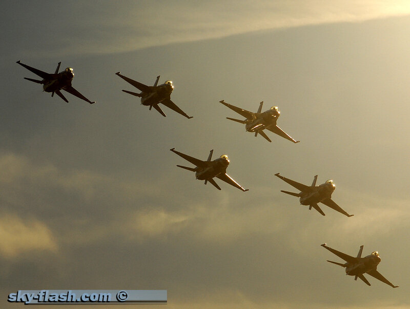 Jet fighters in formation