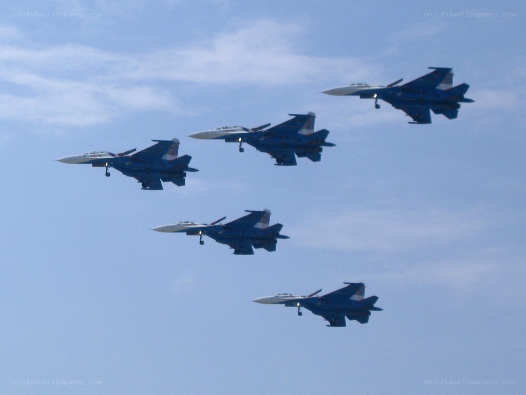 Jet fighters in formation
