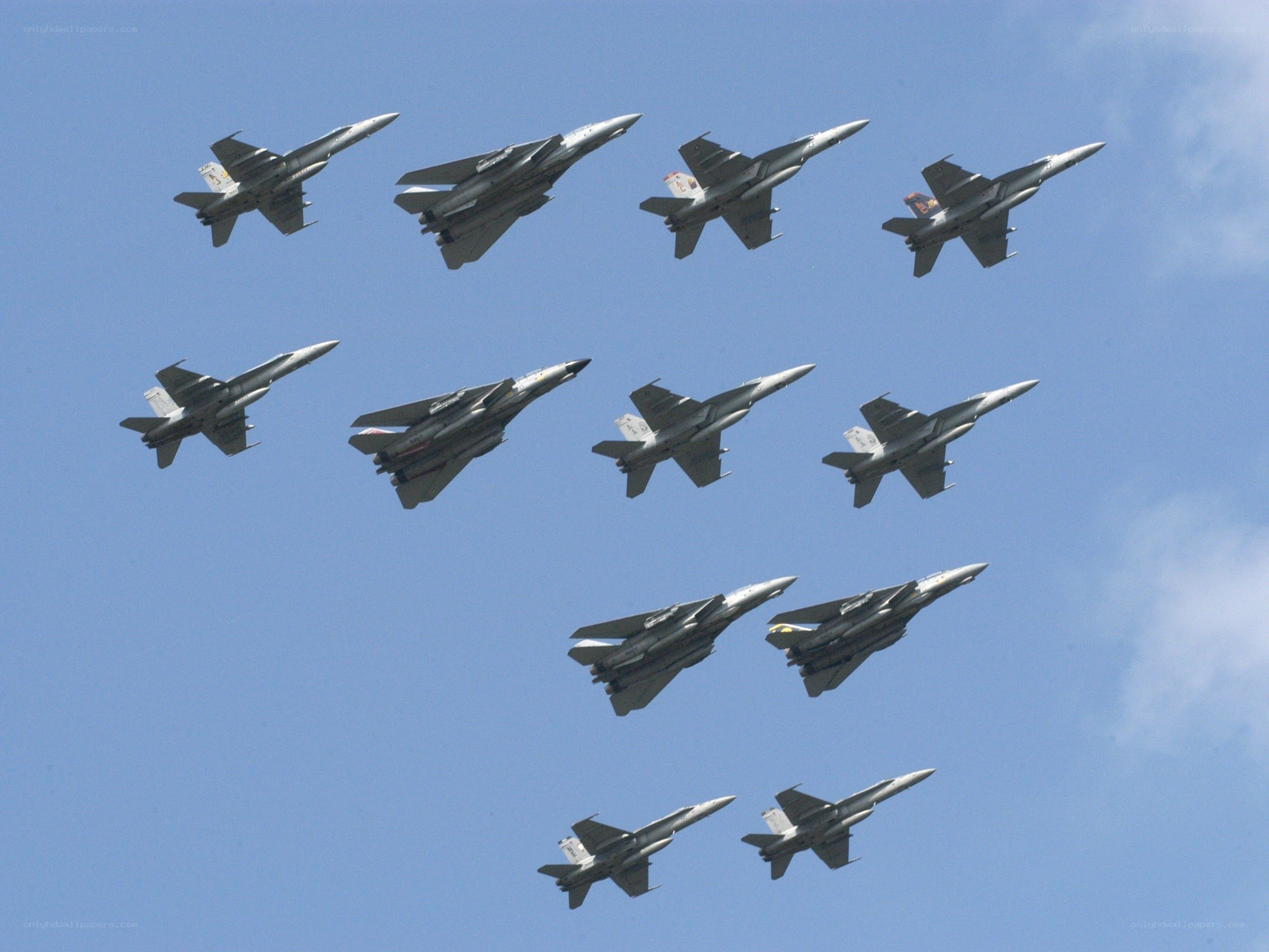 Jet fighters in formation
