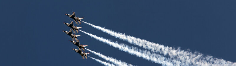 Jet Fighters in Formation — Blue, Dramatic, Afternoon, Photograph