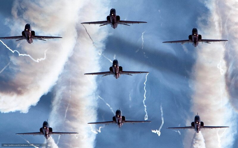 Jet Fighters in Formation — Blue, Dramatic, Photograph