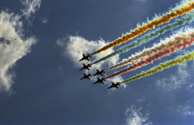 Jet Fighters in Formation — Blue, Dramatic