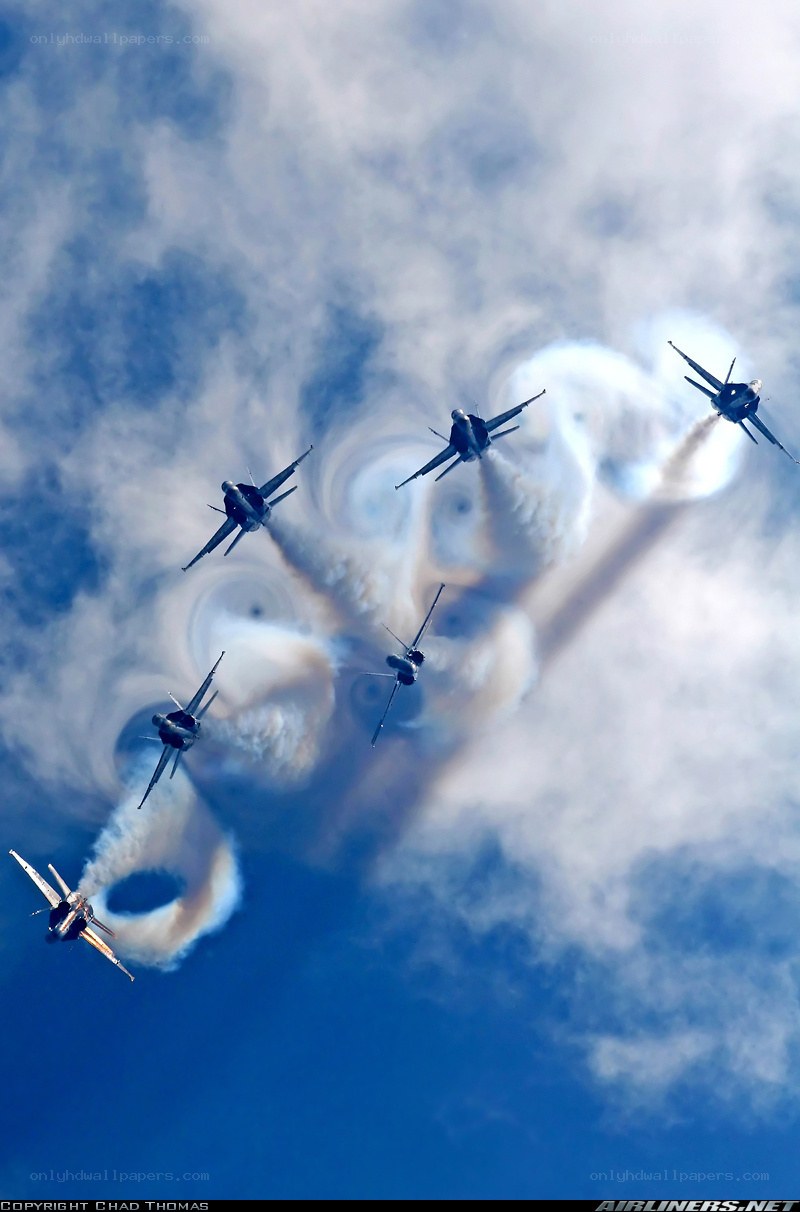 Jet fighters performing aerial maneuvers