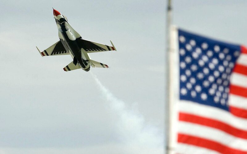 Jet Flying in Sky — Blue