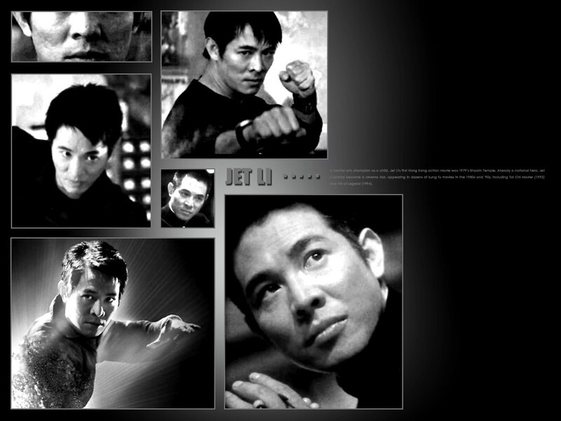 Jet Li collage with text