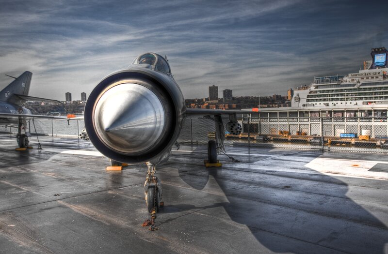 Jet on a ship deck