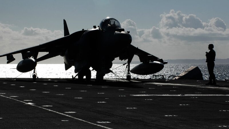 Jet on Aircraft Carrier — Black, Dramatic
