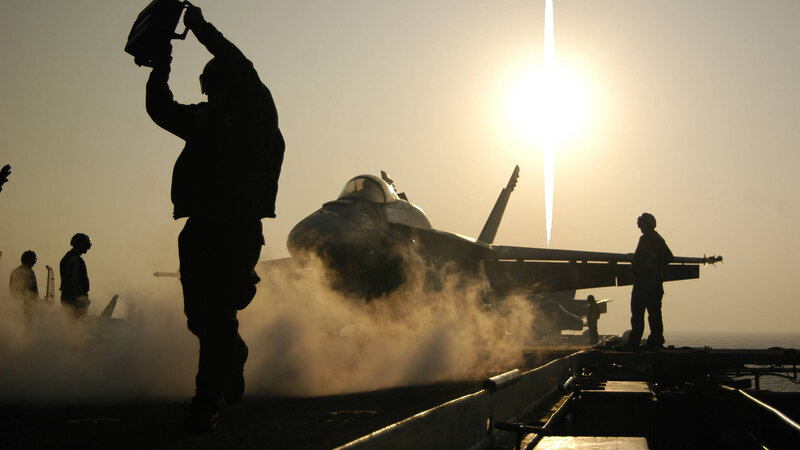 Jet on Aircraft Carrier — Black