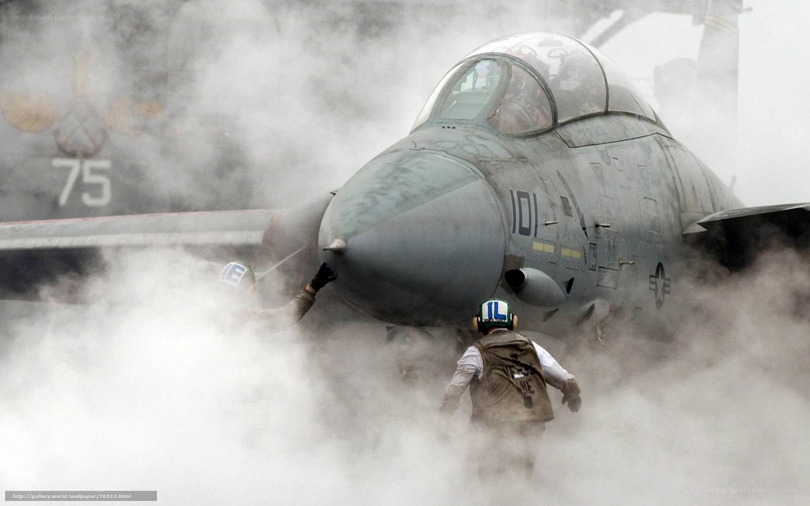 Jet on aircraft carrier deck
