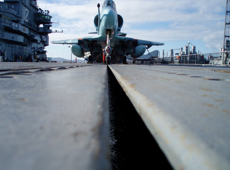 Jet on Aircraft Carrier — Gray