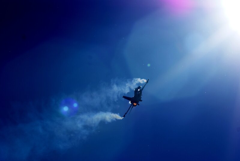 Jet performing aerial maneuver
