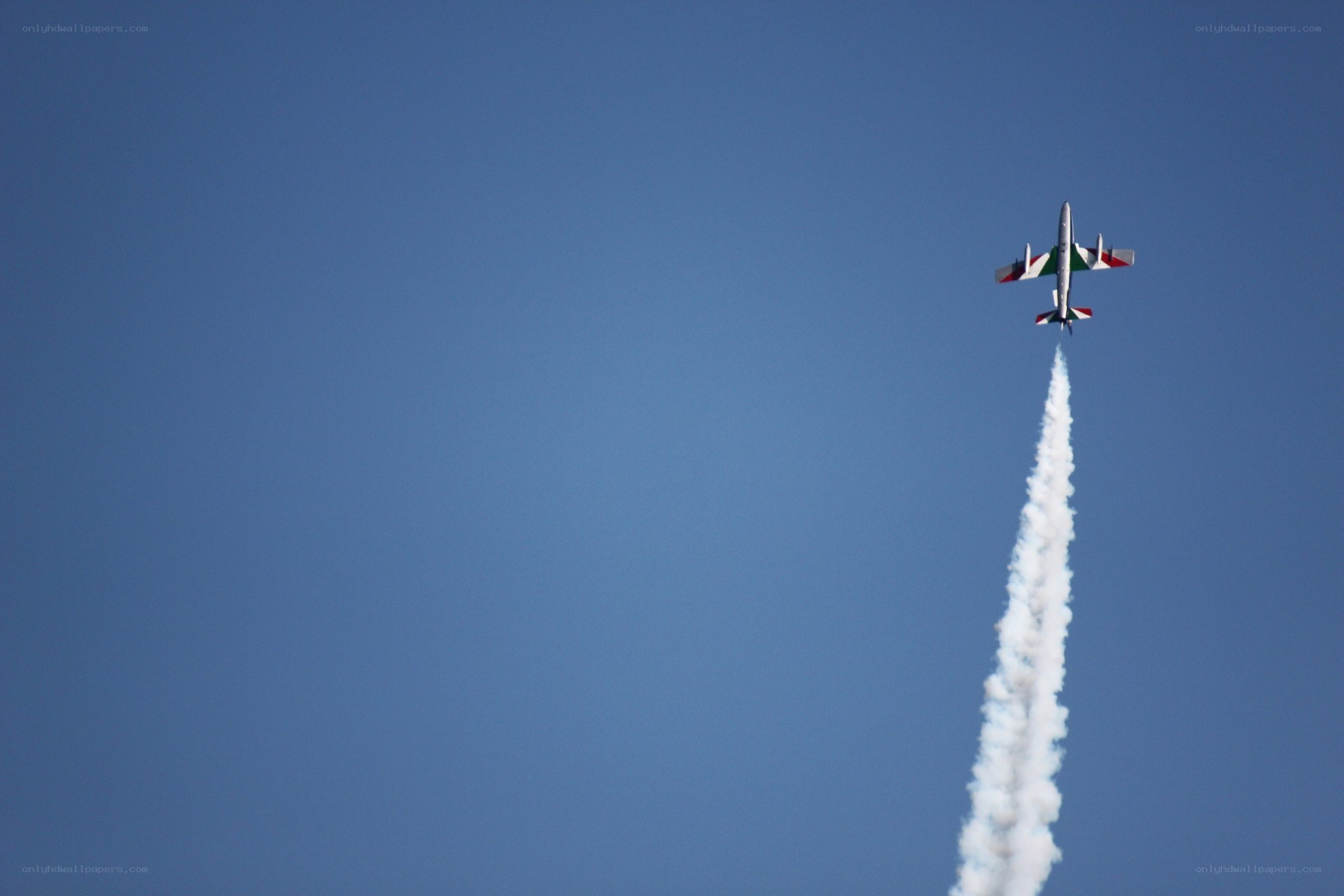 Jet performing aerobatic display