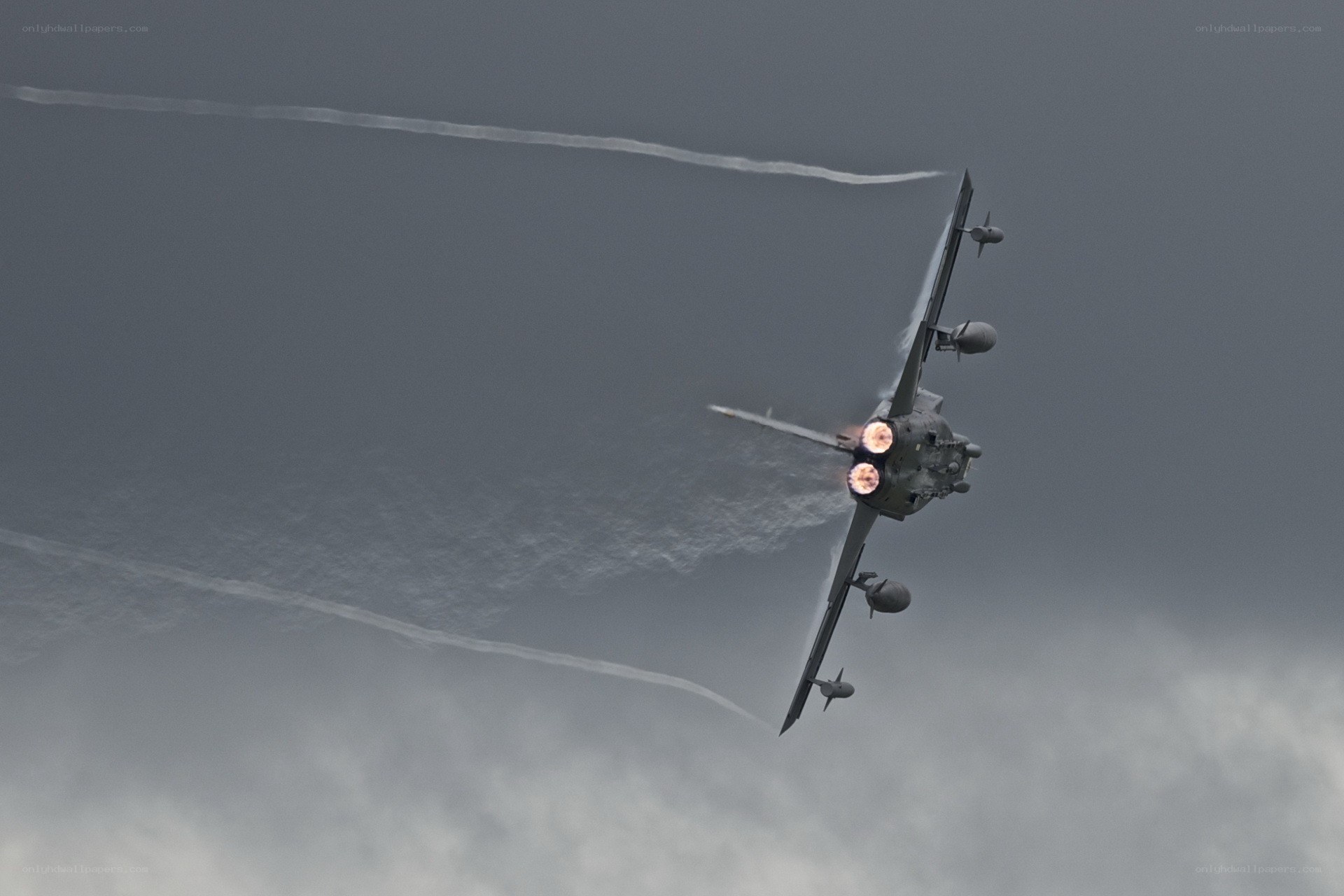 Jet performing aerobatic maneuver