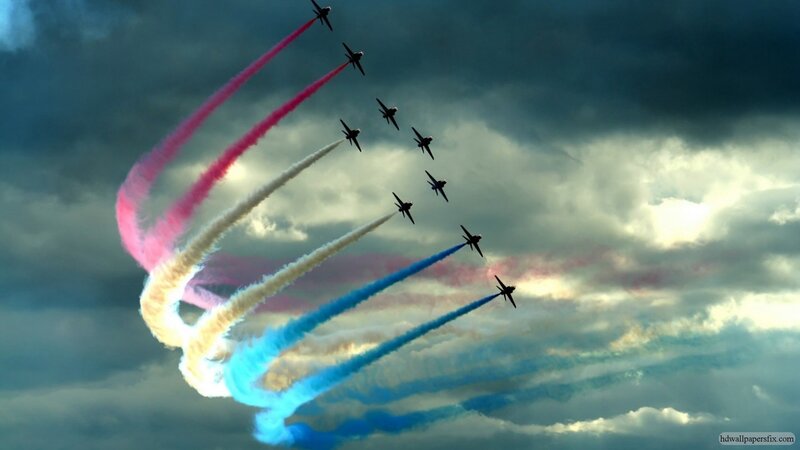 Jet Planes in Formation — Blue