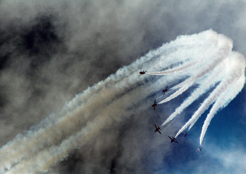 Jet Planes in Formation — White