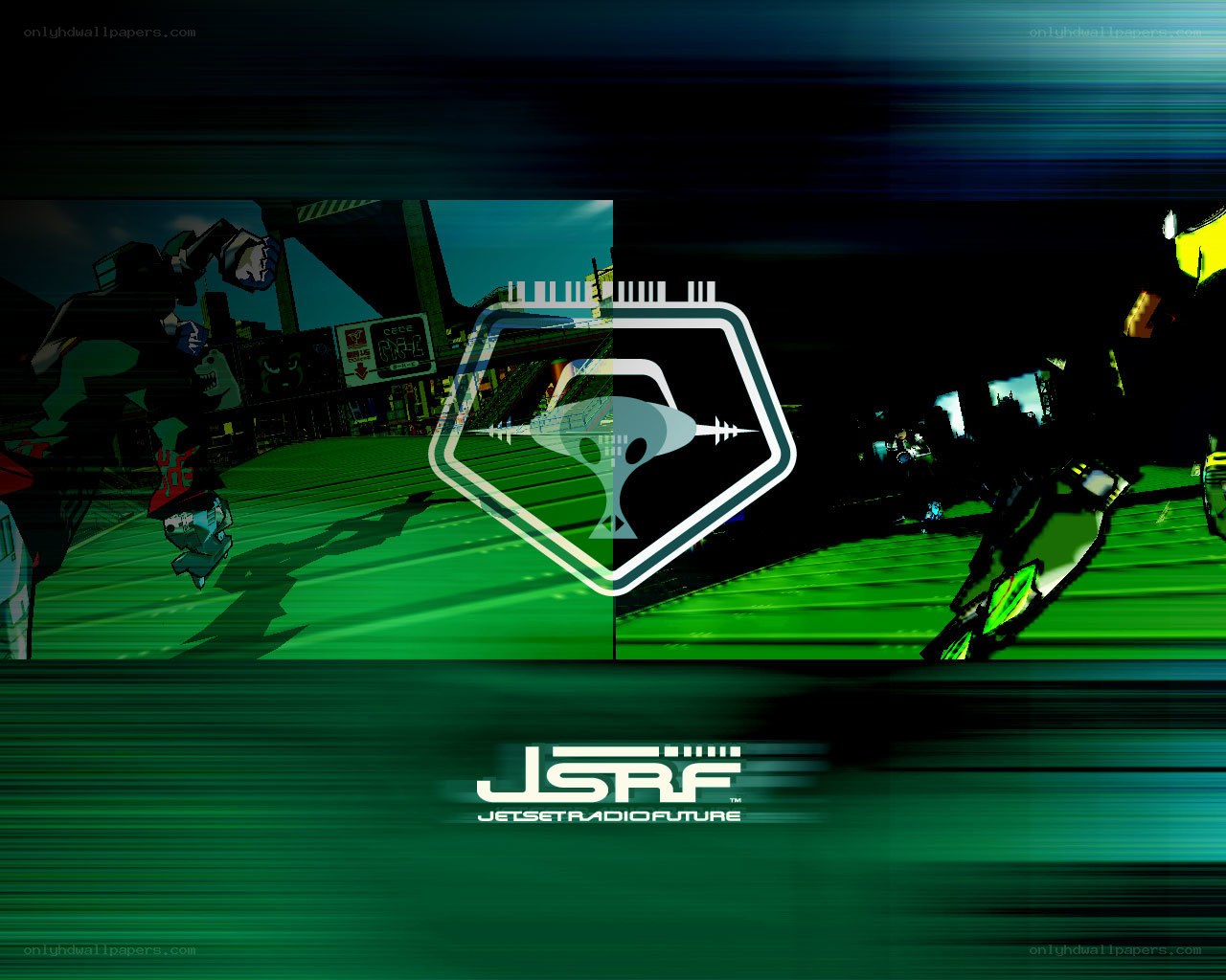 Jet Set Radio Future logo and gameplay