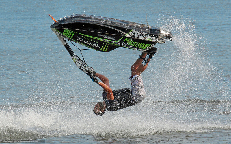 Jet ski acrobatics in action