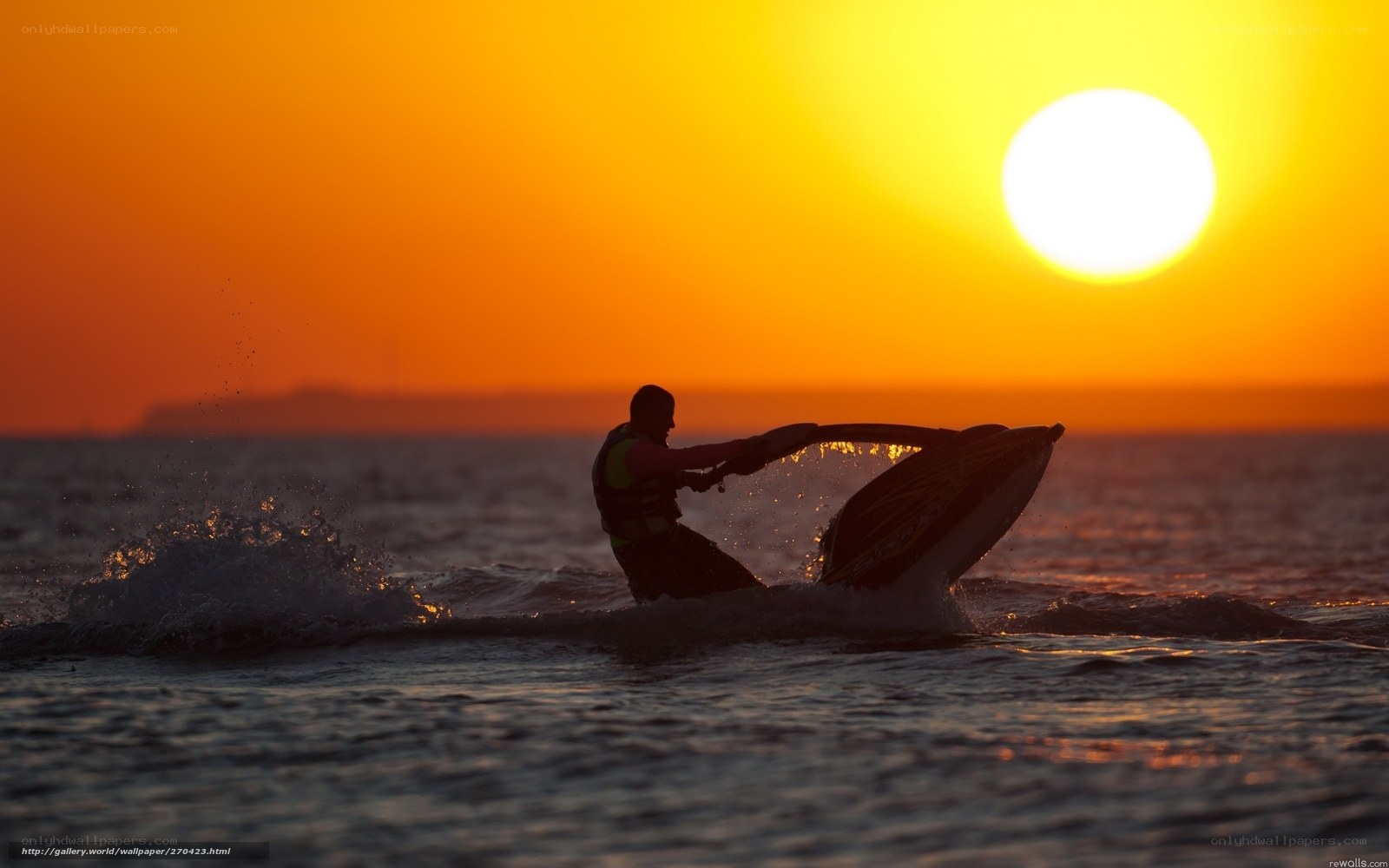 Jet ski at sunset