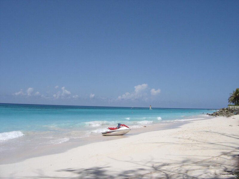 Jet ski on tropical beach