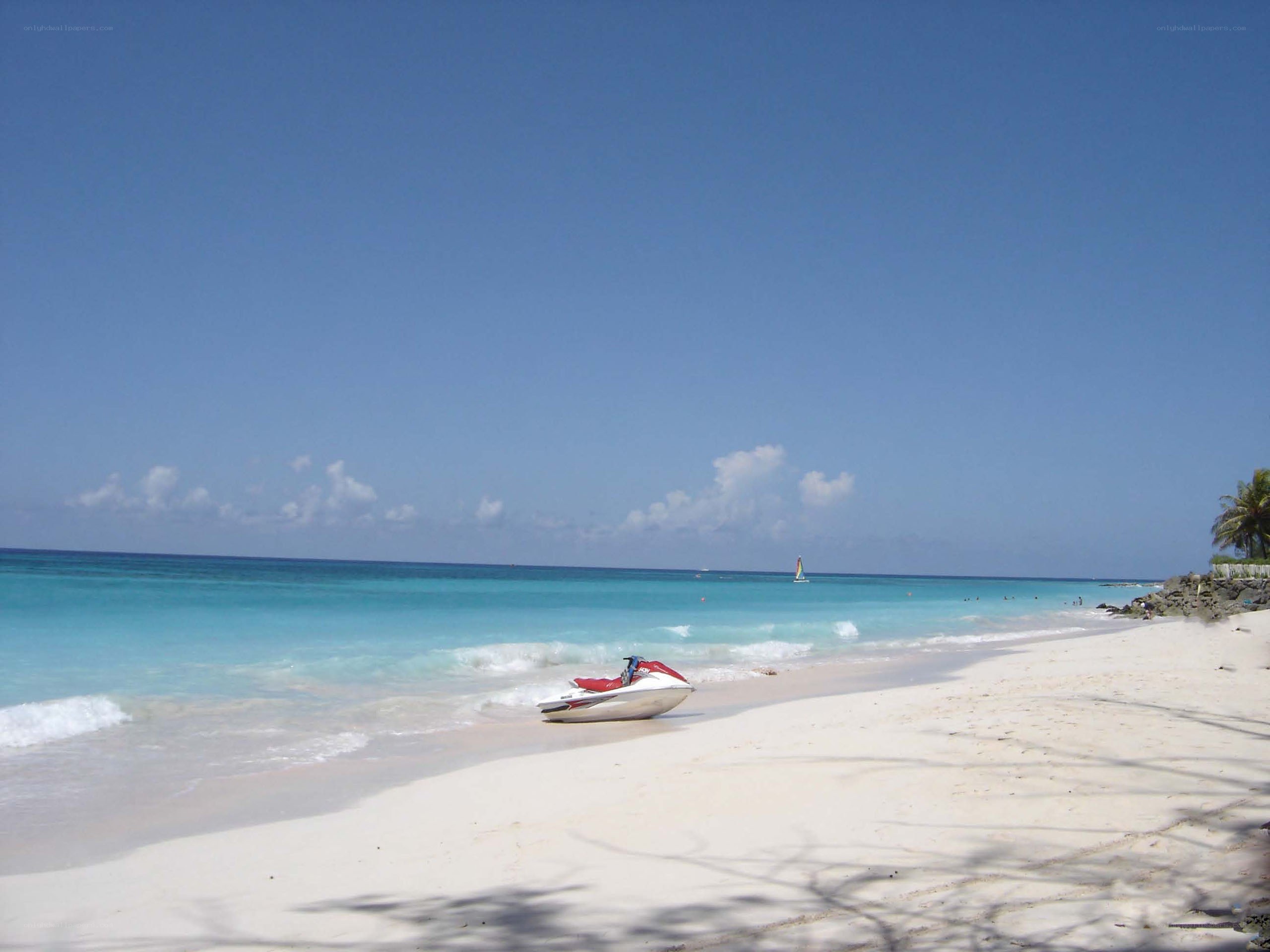 Jet ski on tropical beach