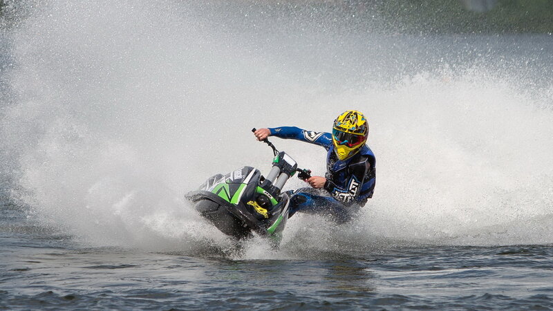 Jet ski rider in action
