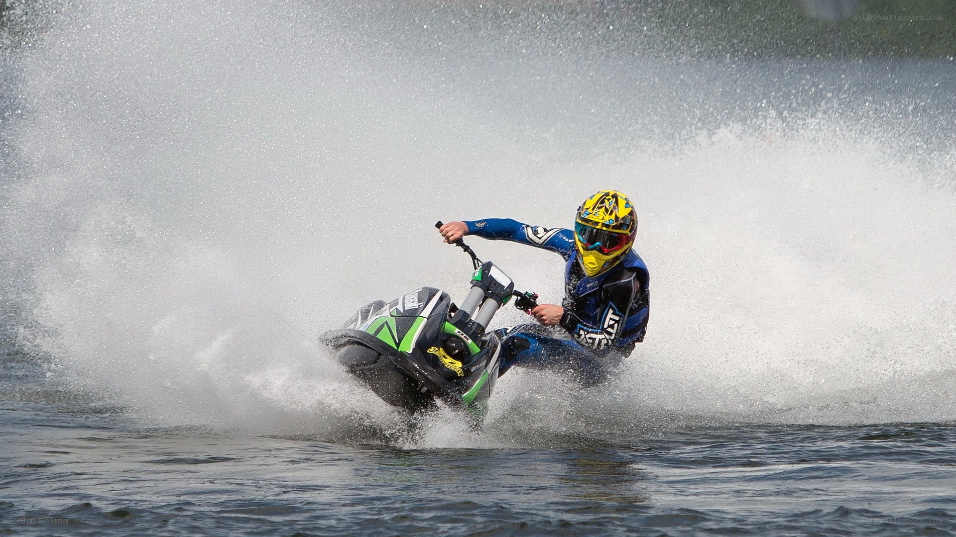 Jet ski rider in action