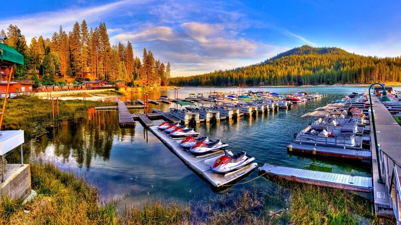 Jet Skis at Marina — Blue, Serene