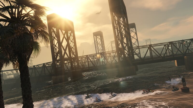 Jet Skis under Bridge