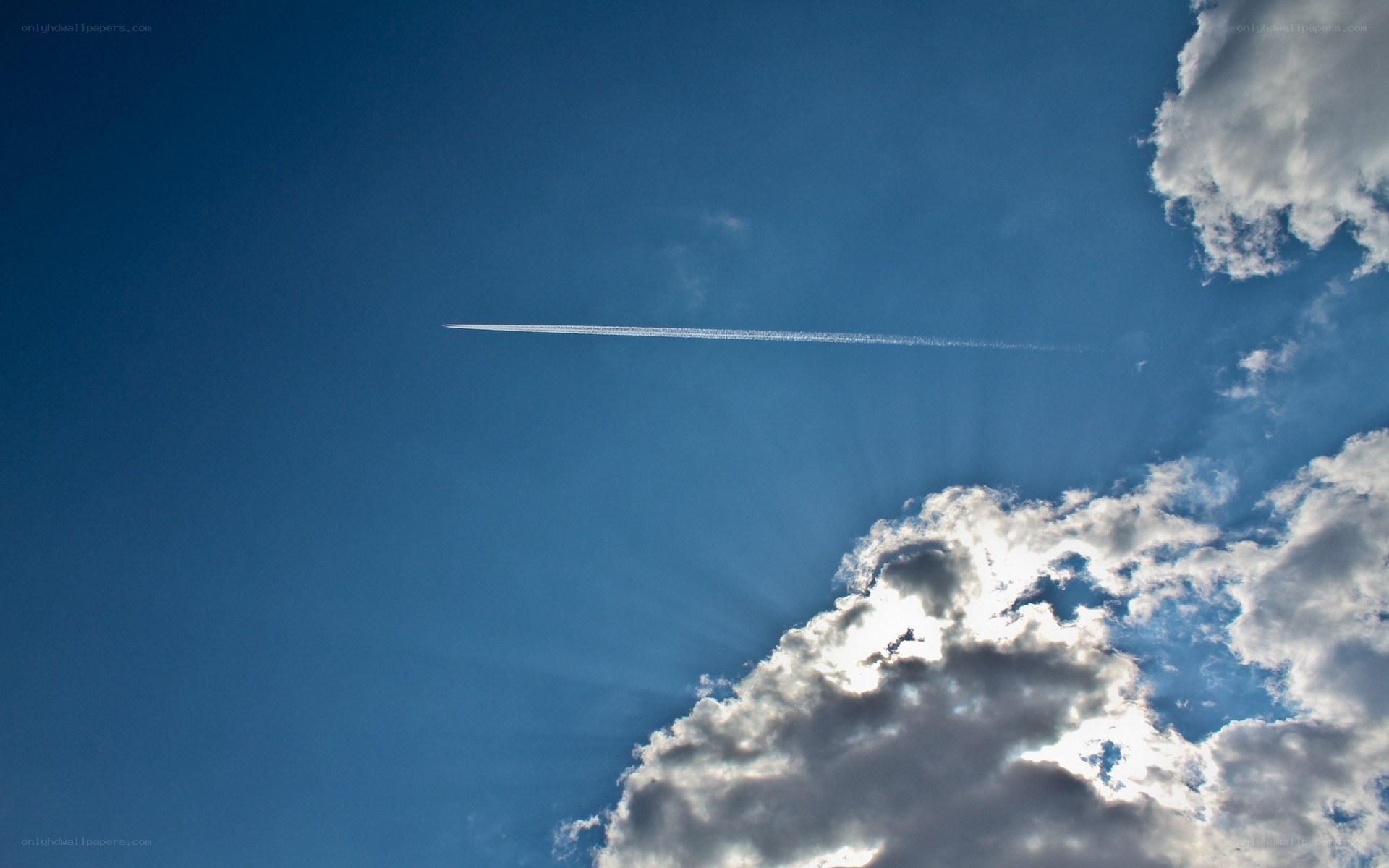 Jet stream in blue sky