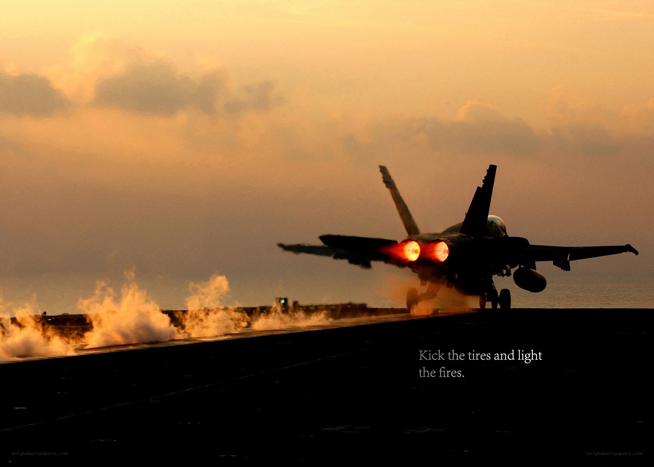 Jet taking off at sunset