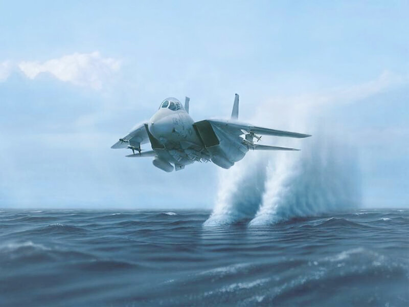 jet taking off from aircraft carrier