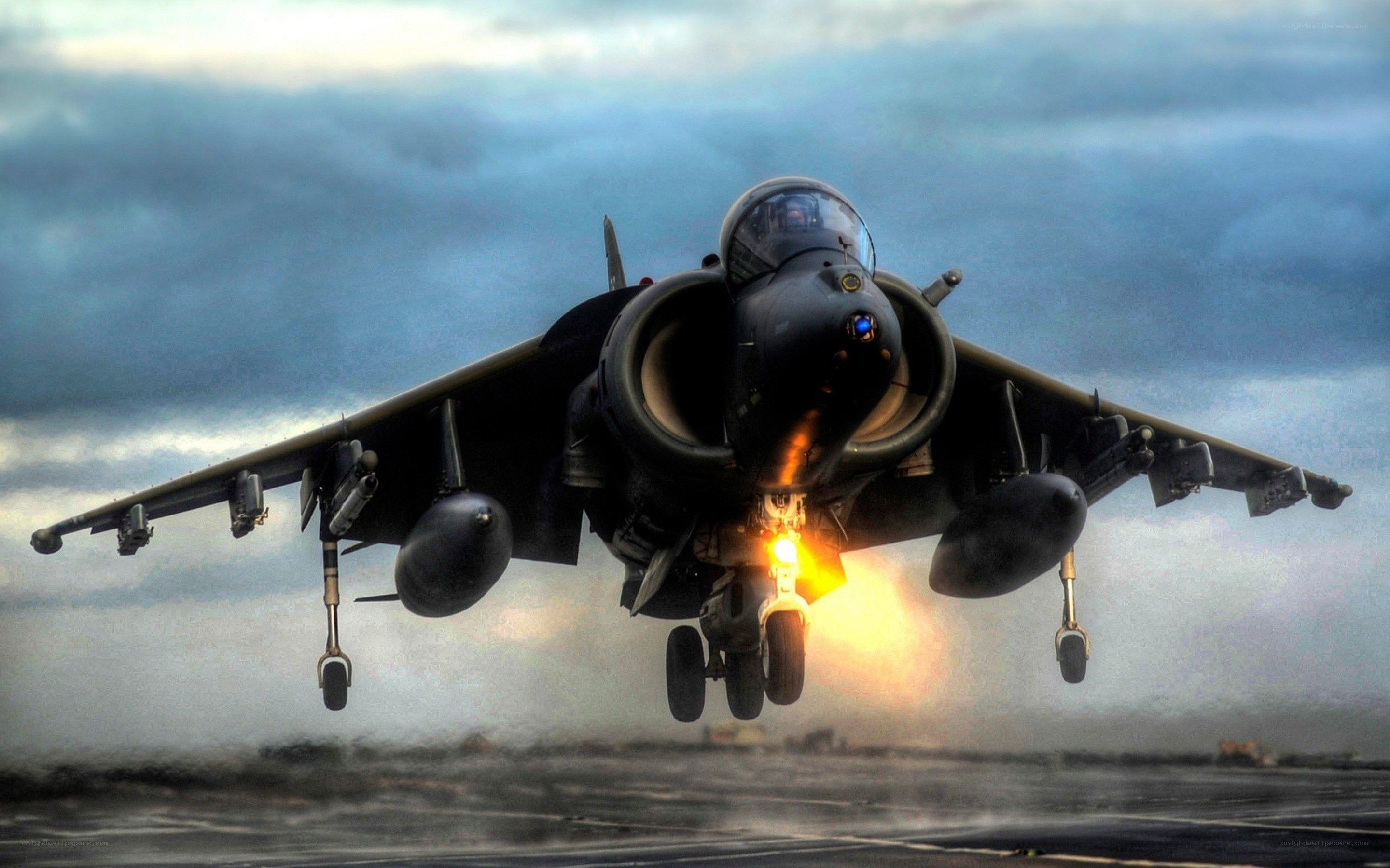 Jet taking off from aircraft carrier