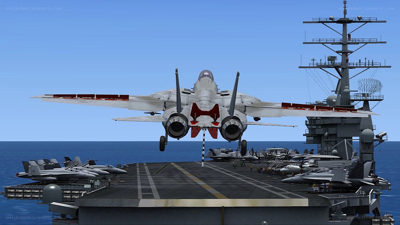 Jet taking off from aircraft carrier