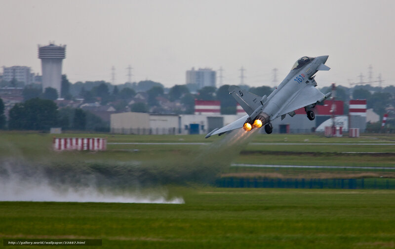 Jet taking off from runway