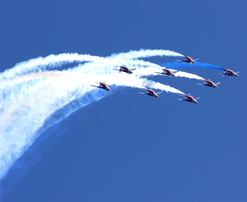 Jet team performing aerial display