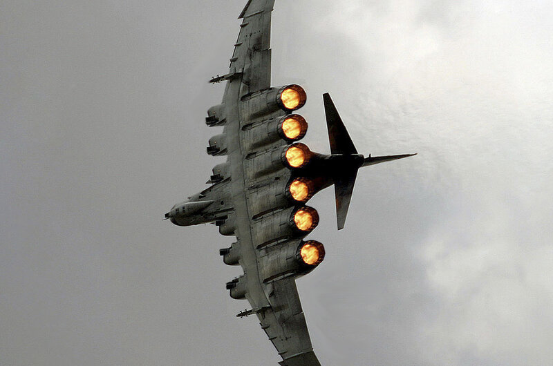Jet with afterburners engaged